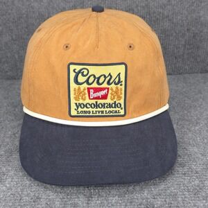 Coors Banquet Hat Cap Snap Back Gold Navy Beer Brewing Rope Soft‎ Brushed Cotton